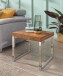 Beistelltisch >GUNA< in Sheesham, Massivholz / Stahl - 45x40x45cm (BxHxT)