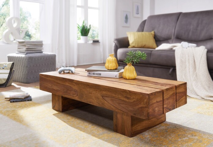 Couchtisch >WL1.325< in Sheesham, Massivholz - 120x30x45cm (BxHxT)