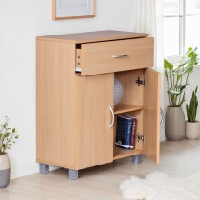 Kommode >WL1.335< in Buche Dekor, Holzwerkstoff - 60x75x30cm (BxHxT)