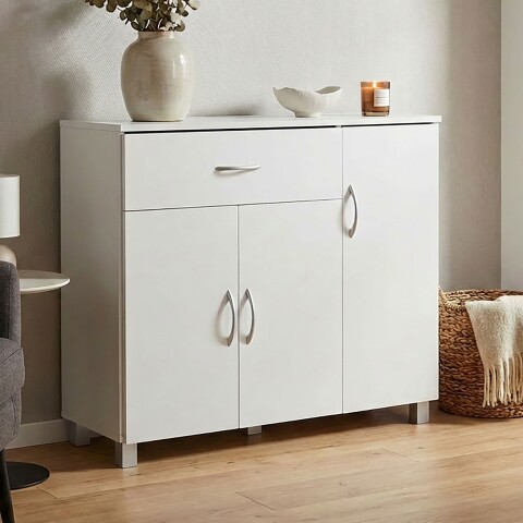 Sideboard >SETE< in Weiß, Holzwerkstoff - 90x75x30cm (BxHxT)