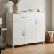 Sideboard >SETE< in Weiß, Holzwerkstoff - 90x75x30cm (BxHxT)