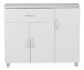Sideboard >SETE< in Weiß, Holzwerkstoff - 90x75x30cm (BxHxT)