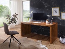 Schreibtisch >BOHA< in Sheesham, Massivholz - 120x76x60cm (BxHxT)