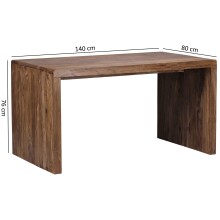 Schreibtisch >BOHA< in Sheesham, Massivholz - 140x76x80cm (BxHxT)