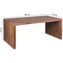 Schreibtisch >BOHA< in Sheesham, Massivholz - 180x76x90cm (BxHxT)