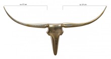 Hängedekoration >BULL< in Goldfarben, Geweih: Aluminium - 125x60x10cm (BxHxT)