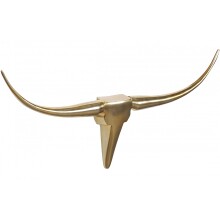 Hängedekoration >BULL< in goldfarben, Lackiertes Aluminium - 100x40x6cm (BxHxT)