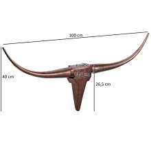 Hängedekoration >BULL< in bronzefarben, Lackiertes Aluminium - 100x40x6 (BxHxT)