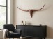 Hängedekoration >BULL< in bronzefarben, Lackiertes Aluminium - 100x40x6 (BxHxT)