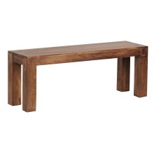 Sitzbank >MUMBAI< in Sheesham,  Massivholz - 120x45x35cm (BxHxT)
