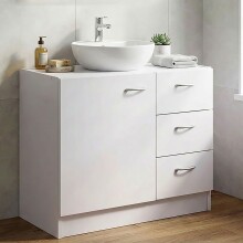 Waschbeckenunterschrank >WL1.345< in Weiß,...