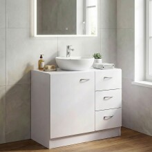 Waschbeckenunterschrank >WL1.345< in Weiß, Holzwerkstoff - 63x54x30cm (BxHxT)