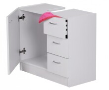 Waschbeckenunterschrank >WL1.345< in Weiß, Holzwerkstoff - 63x54x30cm (BxHxT)