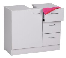 Waschbeckenunterschrank >WL1.345< in Weiß, Holzwerkstoff - 63x54x30cm (BxHxT)