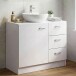 Waschbeckenunterschrank >WL1.345< in Weiß, Holzwerkstoff - 63x54x30cm (BxHxT)