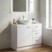Waschbeckenunterschrank >WL1.345< in Weiß, Holzwerkstoff - 63x54x30cm (BxHxT)
