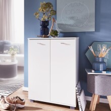 Schuhkommode >NIMES< in Weiß - 60x35x90cm...