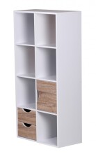 Bücherregal >MASSA< in Weiß / Sonoma Eiche Dekor - 60x120x29 (BxHxT)