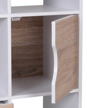 Bücherregal >MASSA< in Weiß / Sonoma Eiche Dekor - 60x120x29 (BxHxT)
