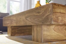Couchtisch >WL1.439< in Akazie, Massivholz - 120x30x45cm (BxHxT)