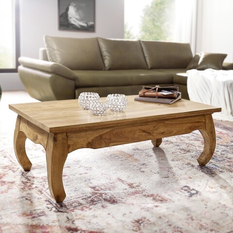 Couchtisch >WL1.447< in Akazie, Massivholz - 110x40x60cm (BxHxT)