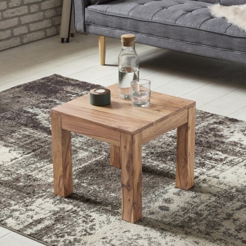 Couchtisch >MUMBAI< in Akazie, Massivholz - 45x40x45cm (BxHxT)