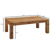 Couchtisch >MUMBAI< in Akazie, Massivholz - 110x40x60cm (BxHxT)