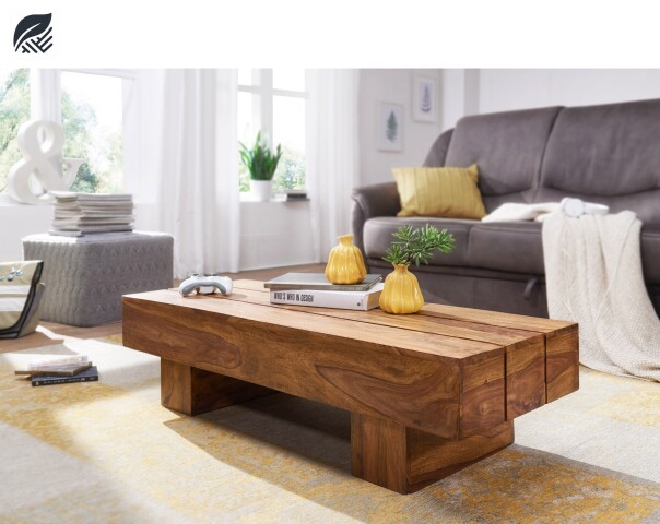 Couchtisch >WL1.325< in Akazie oder Sheesham-Massivholz lieferbar - 120x30x45cm (BxHxT)