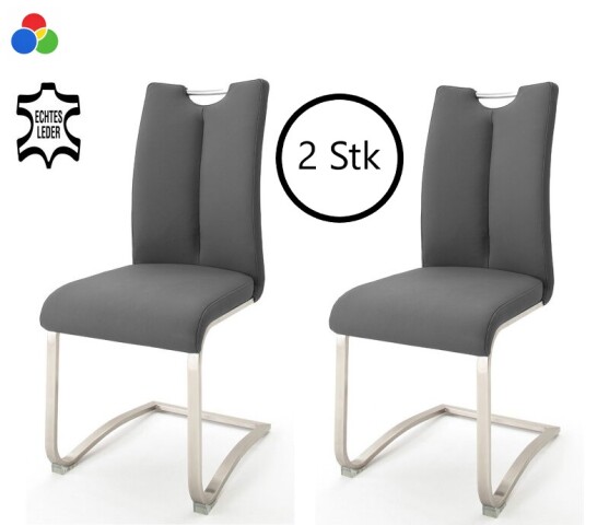 Esszimmerstuhl >Kerrin< (2-er Set) in 4 Echtlederfarben lieferbar - 45x102x58cm (BxHxT)