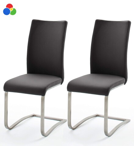Esszimmerstuhl >Muvo II< (2er Set) in 6 Echtlederfarben lieferbar - 43x103x52 (BxHxT)
