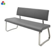 Sitzbank >Muvo I< in grau aus Metall - 155x86x59cm...