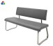 Sitzbank >Muvo II< in grau aus Metall - 175x86x59cm (BxHxT)