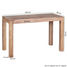 Esstisch >MUMBAI< in Braun, Massivholz - 120x76x60cm (BxHxT)