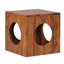 Beistelltisch >MUMBAI< in Sheesham - Rosenholz, Massivholz - 35x35x35cm (BxHxT)