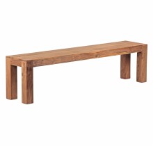 Sitzbank >MUMBAI< in Akazie, Massivholz - 180x45x35cm (BxHxT)