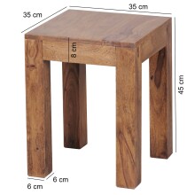 Beistelltisch >MUMBAI< in Sheesham, Massivholz - 35x45x35cm (BxHxT)