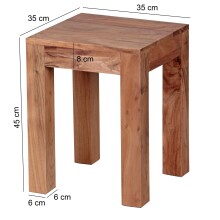 Beistelltisch >MUMBAI< in Akazie, Massivholz - 35x45x35cm (BxHxT)