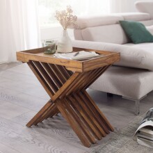 Tabletttisch >MUMBAI< in Sheesham, Massivholz -...