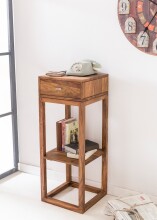 Telefontisch >MUMBAI< in Sheesham, Massivholz - 35x90x35cm (BxHxT)