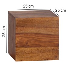 Wandregal >MUMBAI< (4-teilig) in Sheesham, Massivholz - 25x25x25cm (BxHxT)