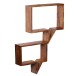 Wandregal >MUMBAI< (2-teilig) in Sheesham, Massivholz - 50x49x13cm (BxHxT)