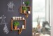 Wandregal >MUMBAI< (2-teilig) in Sheesham, Massivholz - 50x49x13cm (BxHxT)