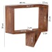 Wandregal >MUMBAI< (2-teilig) in Sheesham, Massivholz - 50x49x13cm (BxHxT)