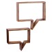 Wandregal >MUMBAI< (2-teilig) in Sheesham, Massivholz - 50x49x13cm (BxHxT)