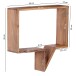 Wandregal >MUMBAI< (2-teilig) in Akazie, Massivholz - 50x49x13cm (BxHxT)