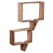 Wandregal >MUMBAI< (2-teilig) in Akazie, Massivholz - 50x49x13cm (BxHxT)