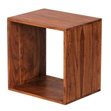 Regalwürfel >MUMBAI< in Sheesham, Massivholz - 43x43x33cm (BxHxT)