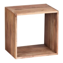 Regalwürfel >MUMBAI< in Akazie, Massivholz - 43x43x33cm (BxHxT)