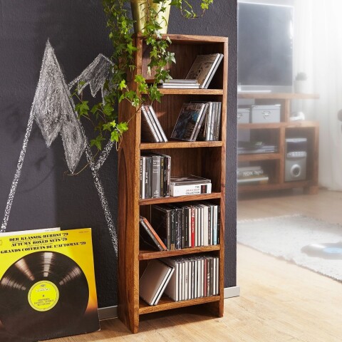 CD-Regal >MUMBAI< in Sheesham, Massivholz - 30x90x17cm (BxHxT)