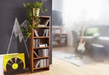 CD-Regal >MUMBAI< in Sheesham, Massivholz - 30x90x17cm (BxHxT)
